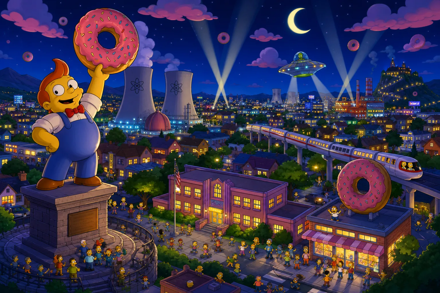 Unofficial Springfield fan trivia banner. AI-generated art. Not licensed by Fox or Disney. Free forever.